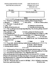 Đề kiểm tra học kỳ II môn Vật lý Lớp 8 - Năm học 2017-2018 - Trường THCS Giang Sơn